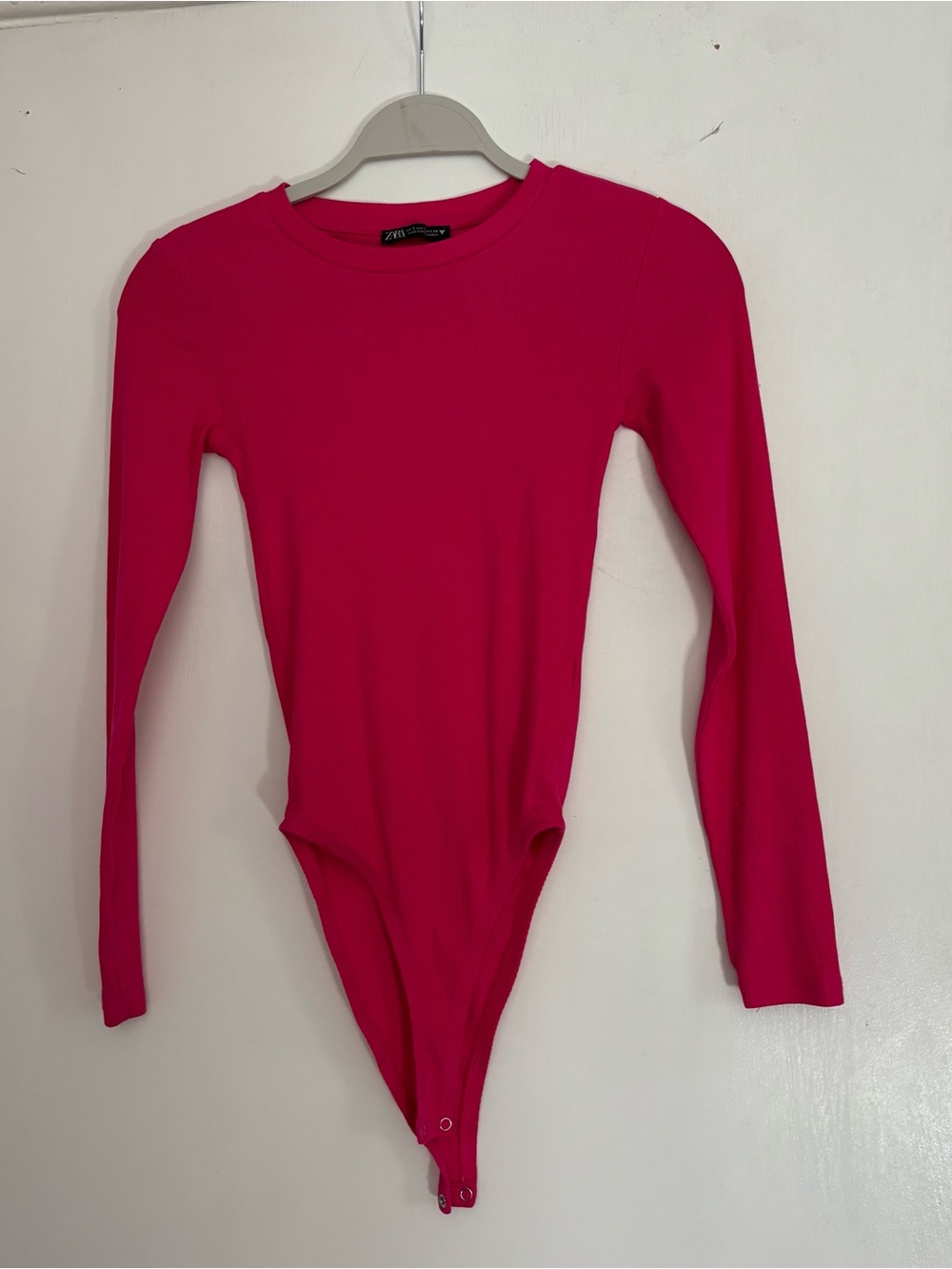 Zara Bright Pink Long-Sleeve Bodysuit